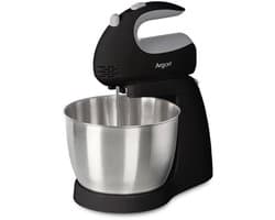 Argon Handmixer Zwart - met Standaard en RVS Mengkom - 300 W