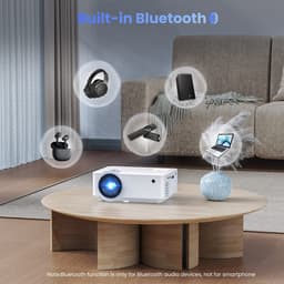 SnelShoppen - Mini Beamer 9500 Lumen, Multimedia Thuisbioscoop Beamer met Bluetooth 5.1, Native 1080p, 100 Inch Scherm, HDMI, USB, AV, Smartphone, Pad — thumbnail 3