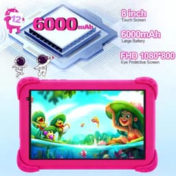 SnelShoppen - 8 Inch Kids Tablet 128GB Android 11.0 met 6GB RAM, Parental Control, 4000mAh, Bluetooth, WiFi, Onderwijs Tablet in Roze, Perfect voor Ki — thumbnail 5