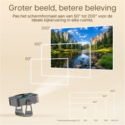 Beamer met WiFi & Bluetooth van MMOBIEL – 1080P, 320 ANSI, 4K Ondersteuning, Automatische Keystone Correctie, 200 Inch – Voor HMDI, USB, iOS & Android – Home Cinema Projector — thumbnail 5