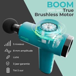 Thijox - Boom Massagepistool - Compact Spiermassageapparaat met 4 Opzetstukken, Krachtige Triggerpointmassage, 5 Intensiteitsniveaus, Batterij voor On — thumbnail 2