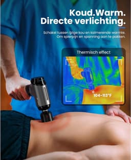 SnelShoppen - Professioneel Massagepistool voor Diepe Weefselmassage, Warmte- & Koudekop, Ergonomisch Ontwerp, 10mm Amplitude, 4000mAh, USB-C Opladen, — thumbnail 5