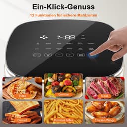 Sweetcrispy Airfryer heteluchtfriteuse, 6 liter, met kijkvenster, 12-in-1 functies en touchscreen, gezond vetvrij - ShopVlot — thumbnail 2