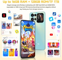 OUKITEL C68 Plus Smartphone 4G-16GB RAM-128GB Opslag-6000 mAh Accu-Android 15-Dubbel Beeldscherm — thumbnail 4