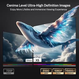 Smart beamer 4K - 2000 ANSI - AI Auto Focus - Perfect voor films en games - ShopVlot — thumbnail 3