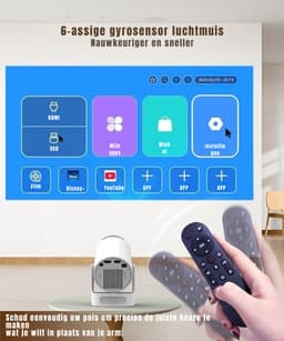 QORA® Mini beamers - Projector - Mini beamer - Wit - 10cm x 10cm x 18cm — thumbnail 2