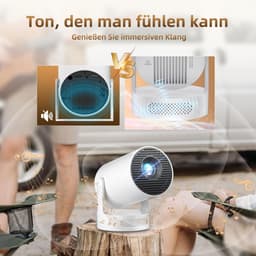 SnelShoppen - Mini Beamer 4K Projector met WiFi 6 & Bluetooth 5.4, Draagbare Smart Projector voor Buiten, 180° Rotatable, Voor Smartphone/PC/Laptop, P — thumbnail 4