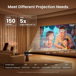 SnelShoppen - 4K Beamer Projector met Stand, Smart 1080P Full HD, 1000 ANSI Lumens, Draagbare Home Projector, Geschikt voor Netflix, WiFi5 Bluetooth, — thumbnail 2