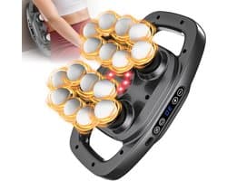 SnelShoppen - Massage Gun met 16 Koppen, 3 Modi & 30 Intensiteiten – Elektrische Diepe Weefselmassage voor Ontspanning van Rug, Benen & Nek