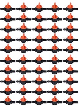 50 stuks druppelirrigatieventiel, 4/7 mm kleine schakelaarklep buitendiameter 6 mm slang miniventiel tuin micro-irrigatieklep verbinding sproeisysteem — thumbnail 1