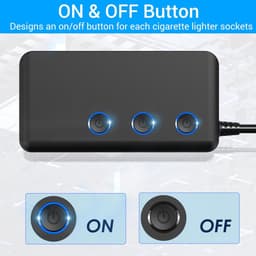 Thijox - PD 30W Sigarettenaansteker Splitter Auto 200W met 3 Stopcontacten en 4 USB Oplaadpoorten, USB-C, QC 3.0, LED Voltmeter voor Auto, Mobiele Tel — thumbnail 4
