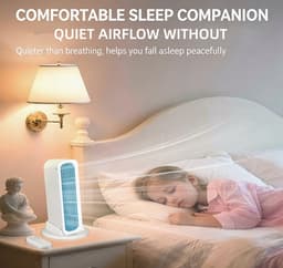 Kraftverdia – fan — Airconditioningventilator – Draagbare vloer-/tafelventilator – Autoventilator – Stille werking – Geschikt voor slaapkamers, kantoren, auto's en reizen — thumbnail 5
