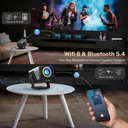 SnelShoppen - X7 Projector Native 1080P / 2000 ANSI - Android 14 - Draagbare Beamer voor Feesten, Camping, Thuisbioscoop - Compact en Krachtig — thumbnail 5