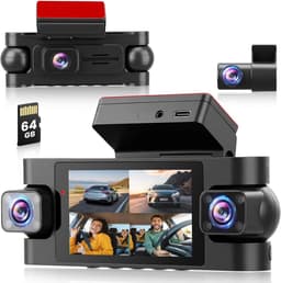 SnelShoppen - 4-kanaals Dashcam voor Auto met 2K Resolutie, WiFi 5G, 24-uurs Parkeerbewaking, G-sensor, Nachtzicht, Inclusief 64 GB TF-kaart & Achteru — thumbnail 1