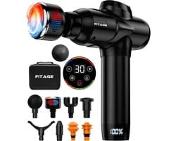 SnelShoppen - Massage Gun met Warmte- en Koudefunctie, 20 Instelbare Niveaus, Massagepistool voor Diepe Weefselmassage, 8 Opzetstukken - Schouders, Ru