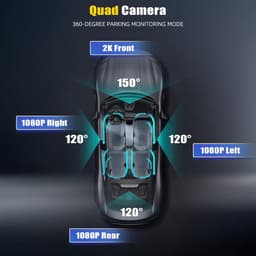 SnelShoppen - 2K Dashcam Voor- en Achteruit met APP WiFi, 4 Kanalen 2K+3*1080P, 150° Hoek, Super Nachtzicht, Parkeerbewaking, G-sensor, Loopopname, AP — thumbnail 4