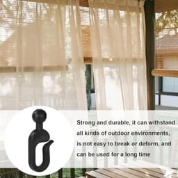 36 Stuks Kunststof Haken voor Prieelgordijnen, Zwart Prieelhaken Multifunctioneel Accessoires Gordijnrails voor Thuis Buiten Pergola's Patio's en Luifels — thumbnail 5
