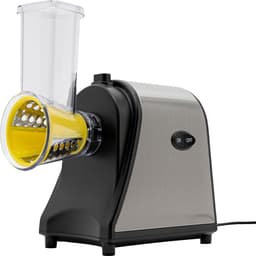Elektrische groentesnijder - Groenterasp Kaasrasp - Snel groenten snijden - 5 verwisselbare messen - 1000W - Zilver Zwart — thumbnail 2