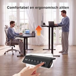 Devoko Zit-Sta Bureau 100x60 cm - Elektrisch Verstelbaar Bureau - Digitaal Display - Zit-Alarm - 2 Geheugenstanden - Zwart — thumbnail 4