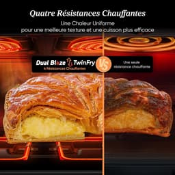 Heteluchtfriteuse Dubbel - Dubbele mand - Snelle maaltijden - Dual Blaze technologie - 10 liter capaciteit - Donker Zwart — thumbnail 2