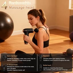 Massagepistool - Spierstimulator - Spierontspanning - Stille Motor - 19 x 16 cm - Zwart — thumbnail 3