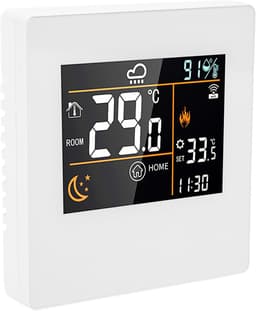 Slimme WiFi Thermostaat - Programmeerbare Regelaar - Energie Besparen - App & Spraak Bediening - 86x86mm - Wit — thumbnail 4