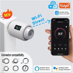 Slimme Thermostaatkop - Radiatorkraan Actuator - Energie Besparen - Wifi Bediening - M30*1.5 - Wit — thumbnail 4