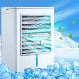 Mini Luchtkoeler – Draagbare Aircooler – Stil – 3 Snelheden – USB-C – Zwart/Wit — thumbnail 1