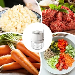 Elektrische hakmolen - Mini keukenmachine - Snel ingrediënten hakken - Draadloze flexibiliteit - 350 ml inhoud - Wit — thumbnail 5