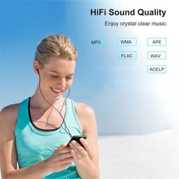 Bluetooth-mp3-speler met 128 GB TF-kaart, draadloze muziekspeler met lange batterijduur, USB-bestandsoverdracht, ondersteuning voor uitbreidbaar geheugen, compatibel met hoofdtelefoons, autoradio's en luidsprekers — thumbnail 5