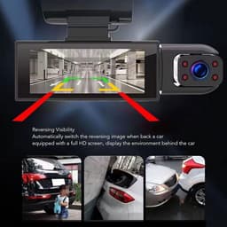 SnelShoppen - 3.16" Auto Dashcam, Dubbele Autorij Recorder met HD Nachtzicht, Achteruitrij Monitor, 1080P Full HD Scherm voor Parkeren en Veiligheid — thumbnail 4