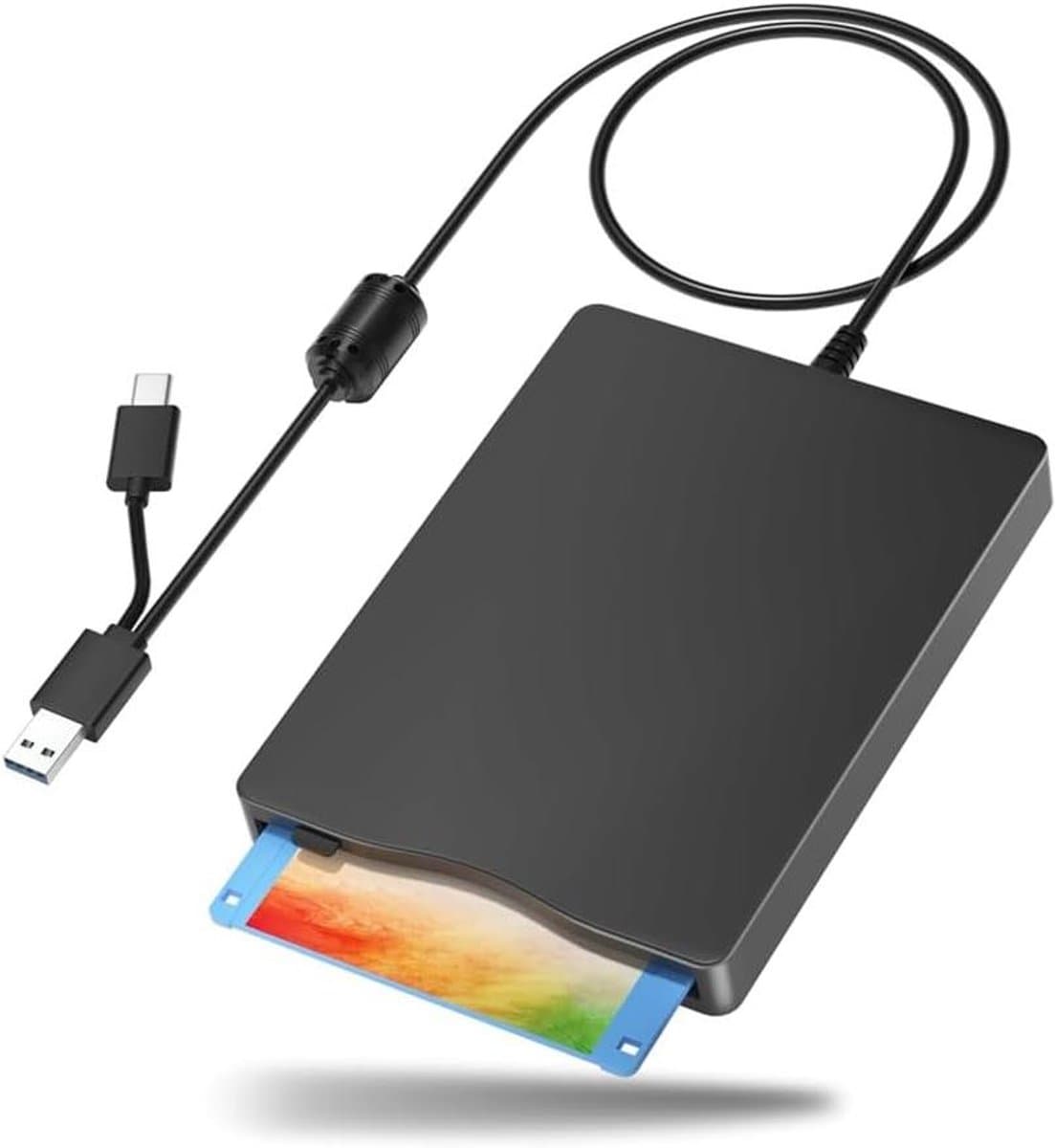Externe Diskettestation - Disketlezer USB - Oude Bestanden Lezen - Plug and Play Installatie - 35 inch - Zwart — afbeelding 1