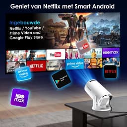 Mini Beamer - Draagbare Projector - Ondersteuning voor 1080P Full HD - WiFi 6 & Bluetooth 5.4 - Voor Slaapkamer en Buiten — thumbnail 4