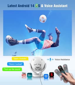Mini-beamer - Draagbaar - 1080p Resolutie - Wifi en Bluetooth - Voor Thuisbioscoop — thumbnail 3