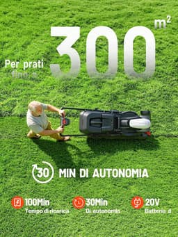 Accu grasmaaier 33 cm - 20 V, 200 m² - 30 L opvangbak - ideaal voor kleine tuinen - ShopVlot — thumbnail 5