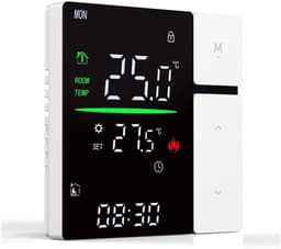 Verwarmingspaneel Thermostaat - Temperatuurregelaar Paneel - Energie Besparen - Slimme Temperatuurregeling - 86x86mm - Zwart Wit — thumbnail 4