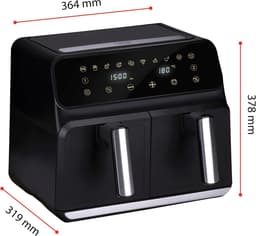 Dubbele Heteluchtfriteuse - Airfryer XXL - Gezond Koken - Sync Finish Functie - 8 Liter - Zwart — thumbnail 5