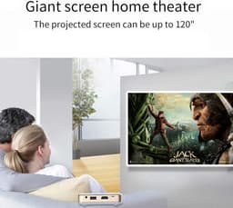 SnelShoppen - Mini Videoprojector 1080P HD DLP Projector, Draagbaar met 30.000 Uur Accuduur voor Thuis en Buiten, Ideaal voor Filmavonden, Feest, Camp — thumbnail 5