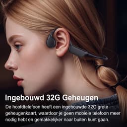 X7S - Bone Conduction Headphone – Open-Ear Sport Oortjes – Sport Hoofdtelefoon – Bluetooth Koptelefoon – IPX8 Waterbestendig – Hardlopen & Fitness – Zwart — thumbnail 3