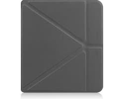 Hoesje Geschikt voor Kobo Libra H2O Hoes Book Case Trifold - Hoes Geschikt voor Kobo Libra H2O Hoesje Book Cover - Grijs