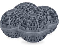 wasbol set van 4 - voor wasmachine - tot 90°C - kunststof - grijs