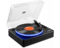 Retro platenspeler Bluetooth (in & out) - Fenton RP162LED - Platenspeler met ingebouwde speakers - Multicolour LED-ring - Zwart