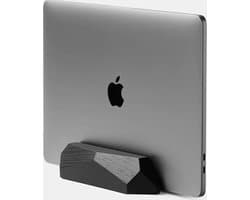 Oakywood Laptop Dock - Zwart Massief Eiken - Echt Hout Verticale MacBook/Laptop Standaard - Clean Desk Design