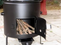 Buiten kookkachel-set 8liter.BUITEN KEUKEN! Houtkachel, HONGAARSE ketel 8L met deksel!!! BBQ Kookpan 8L Terras kachel. — thumbnail 4