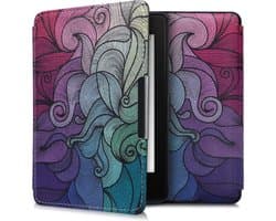 kwmobile e-reader hoesje geschikt voor Amazon Kindle Paperwhite hoes - E reader flip case met magnetische sluiting - Ereader cover - Kleurrijk design in roze / blauw / groen
