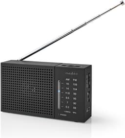Nedis Draagbare Noodradio – Zakradio – Radio op Batterijen – Noodpakket – Geschikt als Noodradio – AM/FM – Kleine Radio – Zwart — thumbnail 1