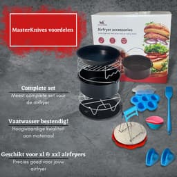 Master Knives Heteluchtfriteuse Accesoires Set - Geschikt voor alle Airfryer L 18CM -14 Delig — thumbnail 3