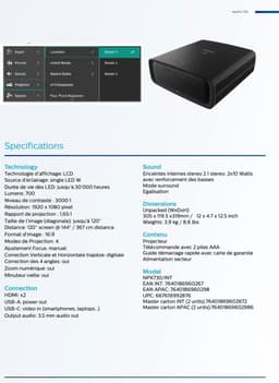 True Full HD NeoPix 730 projector - 1080p hoog contrast - beeldcorrecties - flexibele configuratie - stille ventilator - krachtig 2.1-geluidssysteem Beamer — thumbnail 4