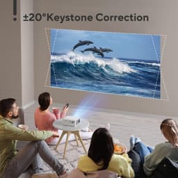 Full HD 1080P Mini Beamer op Statief - Voor Home Theater - 5500 Lumen - 55000 Uur LED - Smartphone HDMI USB Laptop Firestick AV PS5 Beamer — thumbnail 2