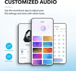 soundcore van Anker Q20i-hoofdtelefoon met hybride actieve ruisonderdrukking, bluetoothoordoppen, speelduur van 40 u, Hi-Res Audio, veel bas, appinstellingen, transparantiemodus, ideaal voor op reis — thumbnail 9